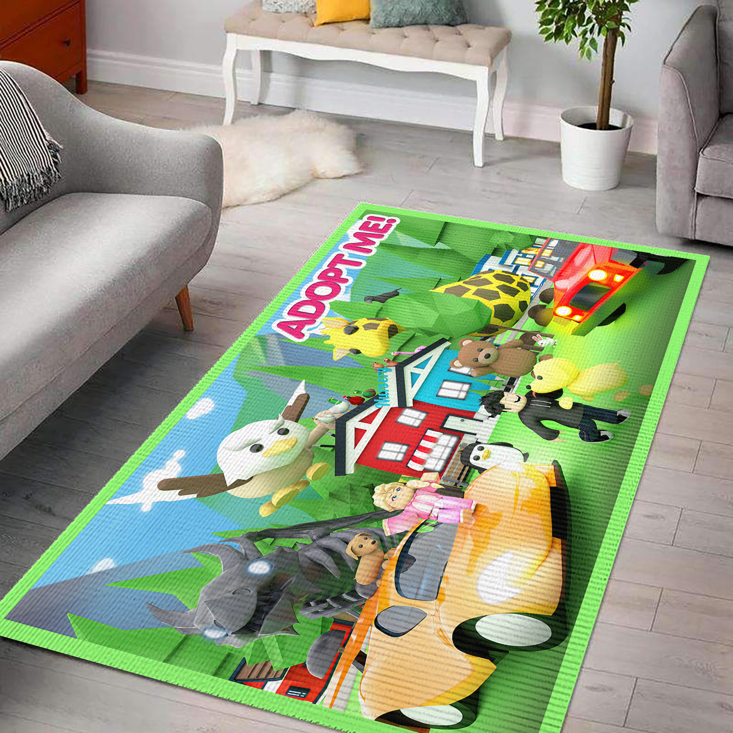 Adopt Me Life in Game Rug Carpet Kid's Bedroom Living Room